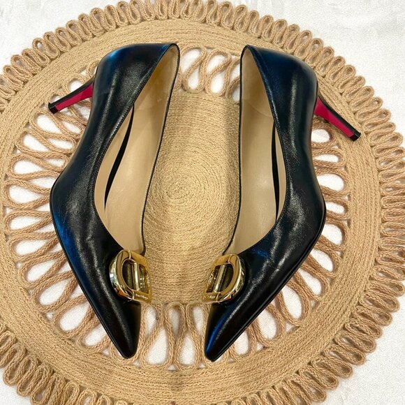 Dee Ocleppo Dee Office Party Logo Pump Black Leather Size EU 38 - Picture 5 of 13